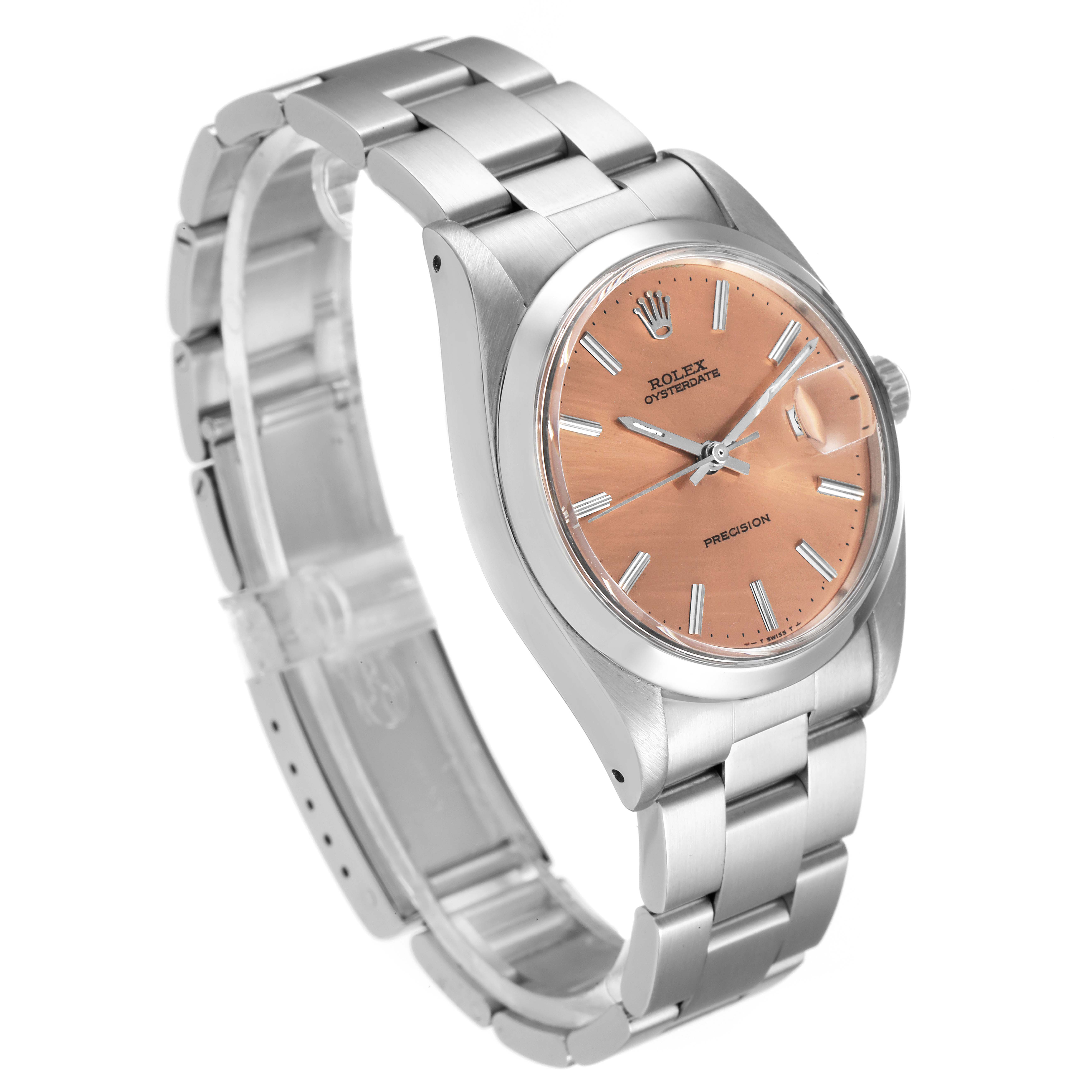 This image shows a Rolex Vintage Collection 6694 Men's Stainless Steel Brown Dial 6694 Men's Stainless Steel Brown Dial watch at a three-quarter angle displaying its face, bezel, crown, and bracelet.