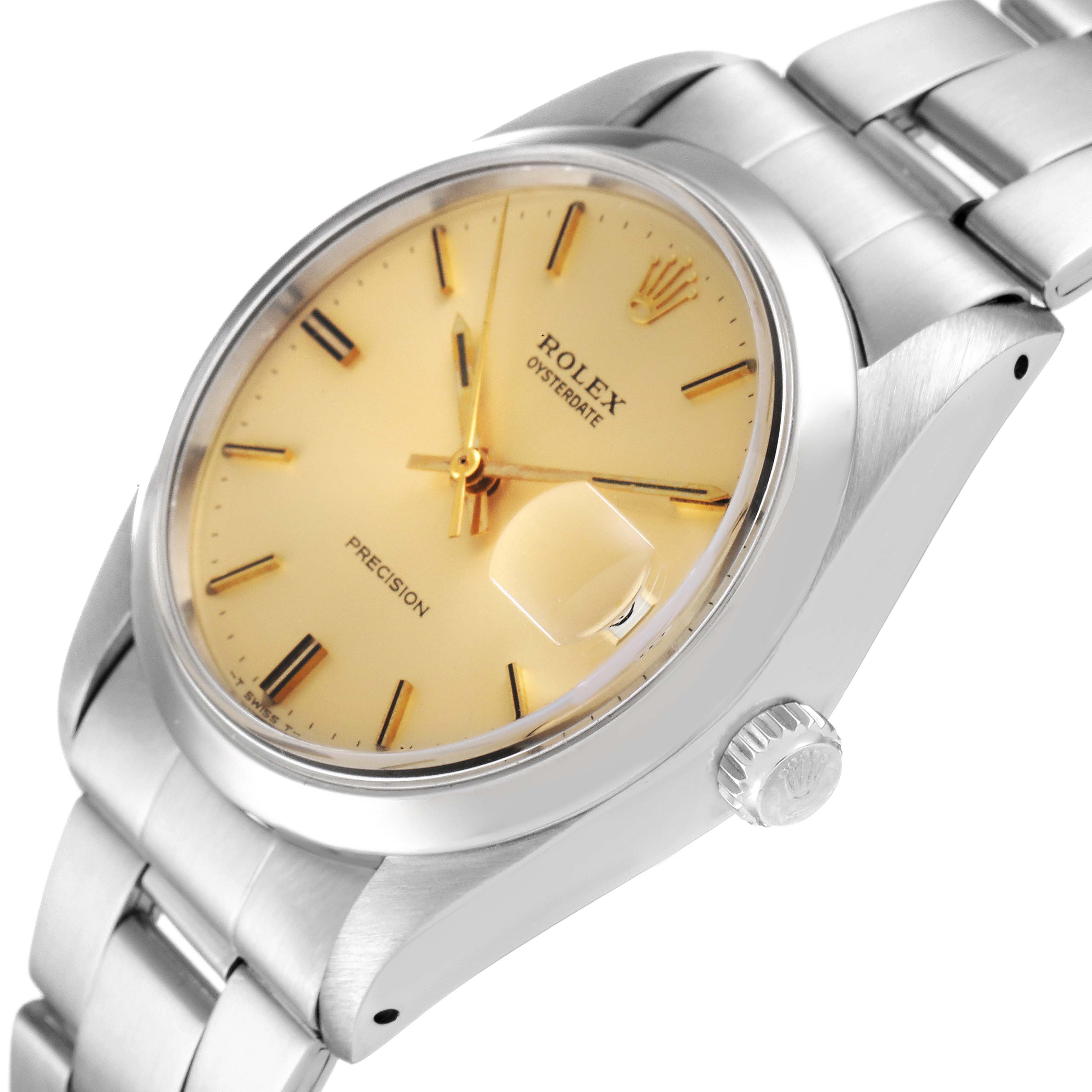 The Vintage Collection Rolex watch is shown at an angled view, showcasing the dial, bezel, crown, and part of the bracelet.