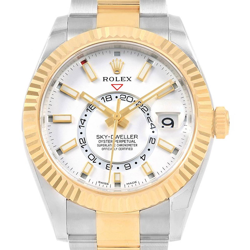 Rolex Sky Dweller Yellow Gold Steel White Dial Mens Watch 326933 Unworn PARTIAL PAYMENT SwissWatchExpo