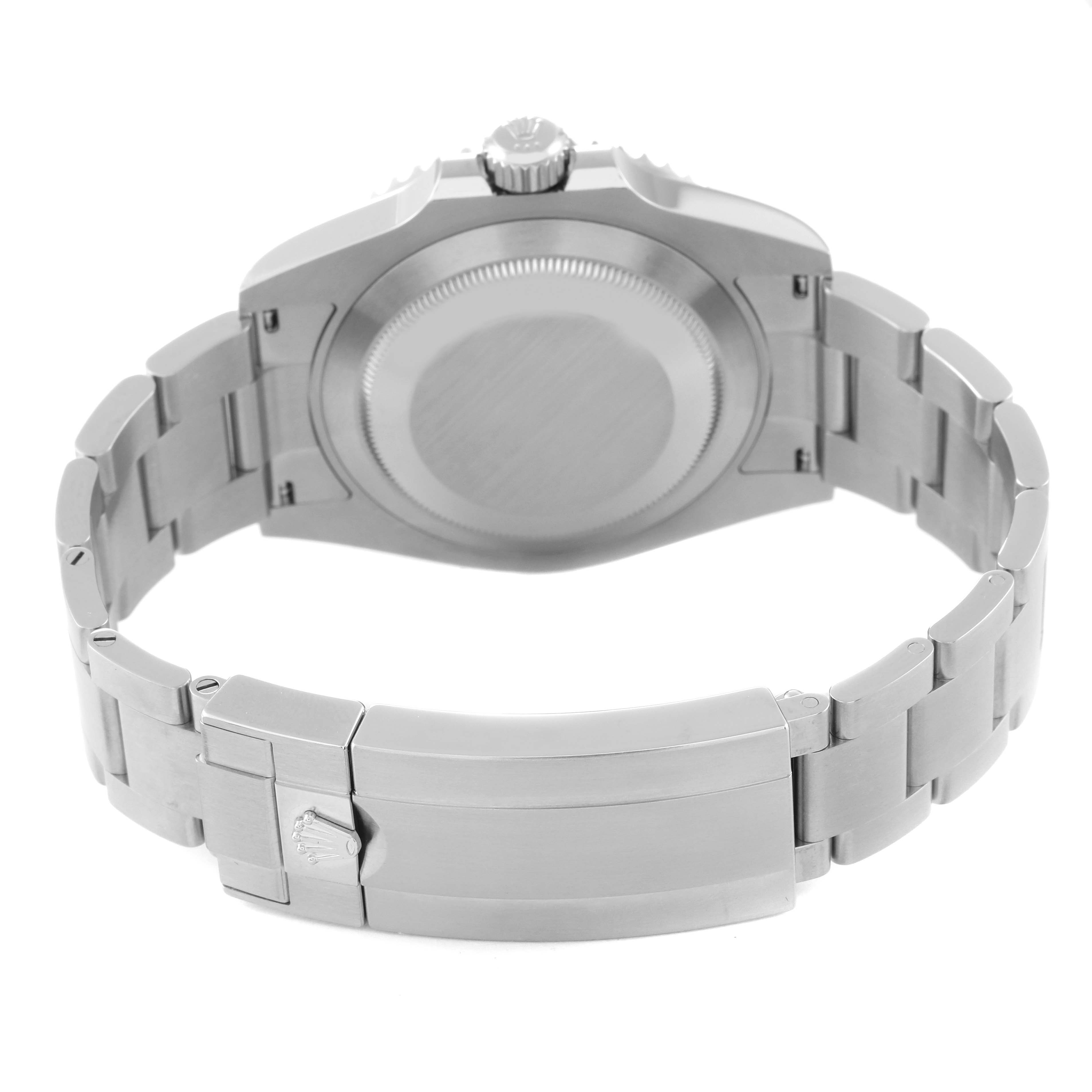 The image shows the back view of the Rolex Submariner 126610 Men
s Stainless Steel Black Dial 126610 Men
s Stainless Steel Black Dial watch, highlighting the case back, crown, and bracelet with the clasp.