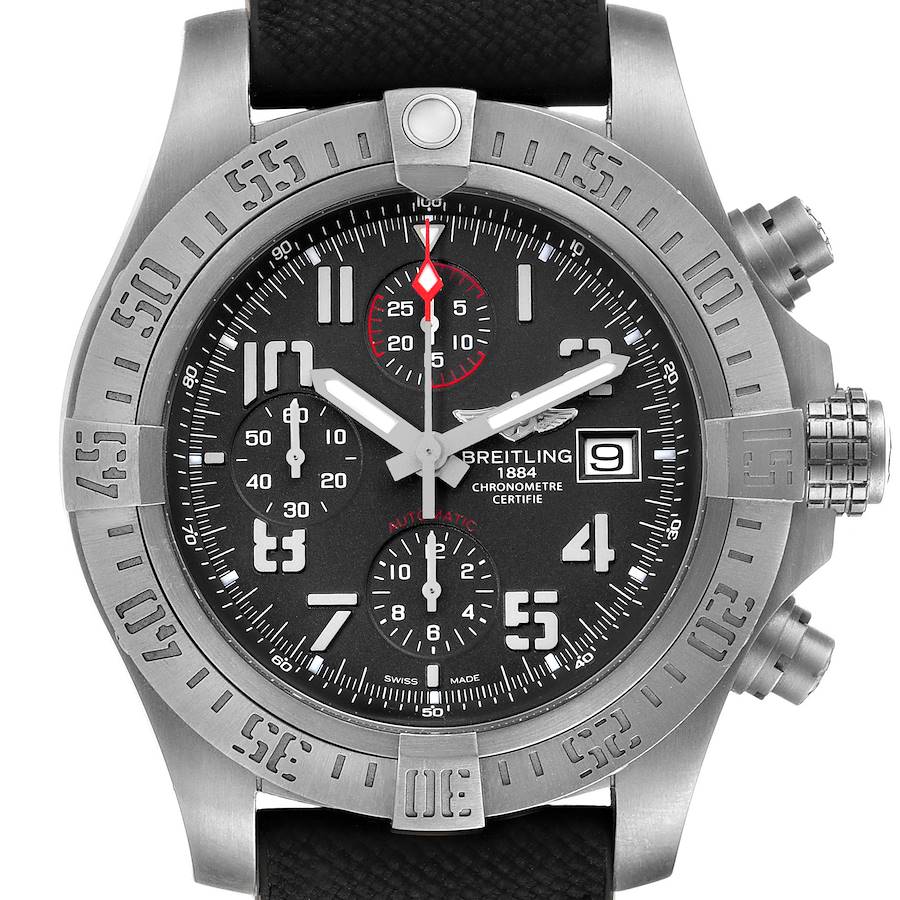 Breitling Avenger Bandit Grey Dial Blue Stap Titanium Watch E13383 SwissWatchExpo