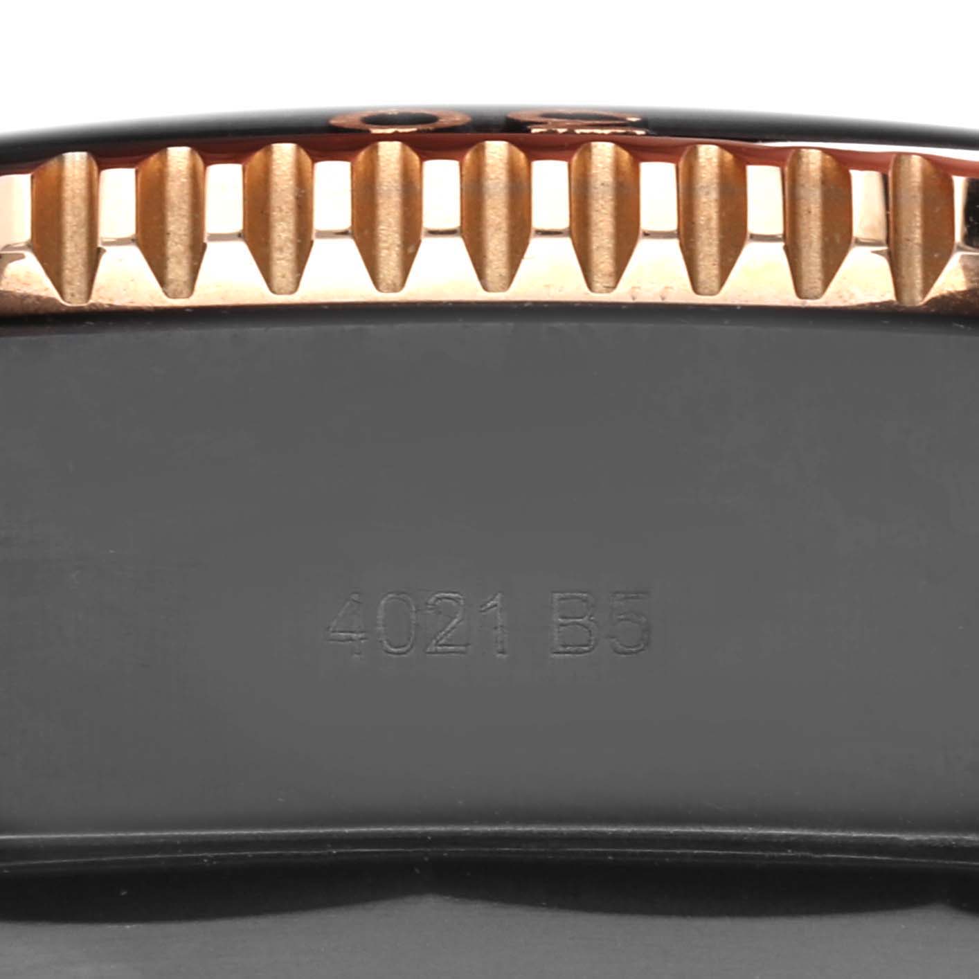 The image shows the side view of the Breitling Superocean model U17368, focusing on the bezel
s edge and engraved text on the watch strap.