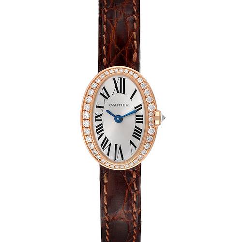 Photo of Cartier Baignoire 18K Rose Gold Diamond Ladies Watch WB520028 Box Papers