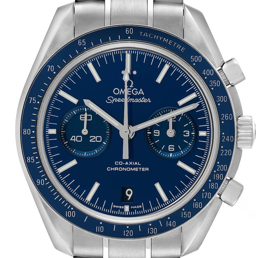 Omega Speedmaster Blue Dial Titanium Watch 311.90.44.51.03.001 Box Card SwissWatchExpo