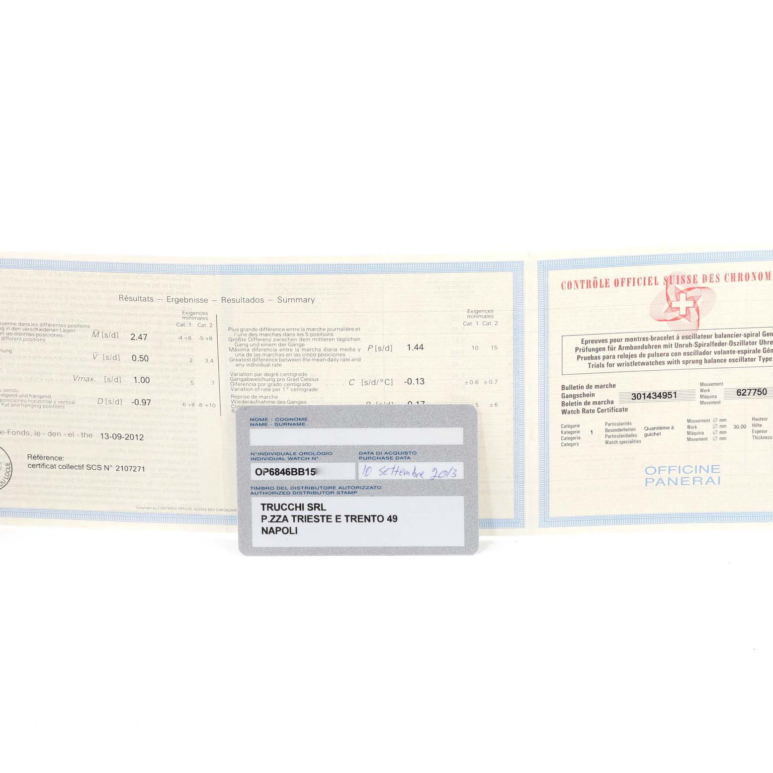 The image shows the Best Quality
ation and certification papers for a Panerai Luminor PAM00299 Men
s Stainless Steel Black Dial PAM00299 Men
s Stainless Steel Black Dial watch.