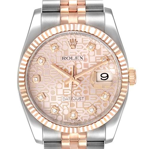 Photo of NOT FOR SALE Rolex Datejust 36mm Dial Steel Rose Gold Diamond Unisex Watch 116231 Box Card PARTIAL PAYMENT