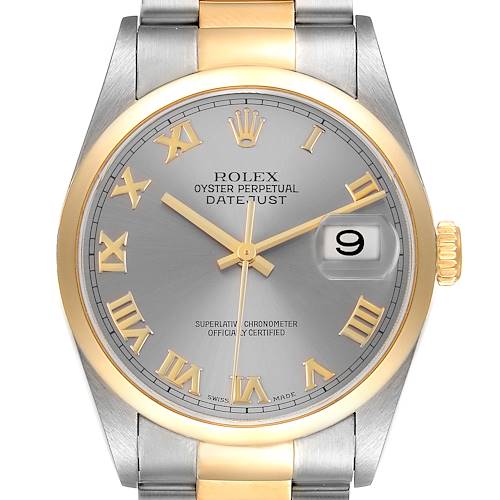 Photo of Rolex Datejust 36mm Steel Yellow Gold Slate Dial Mens Watch 16203