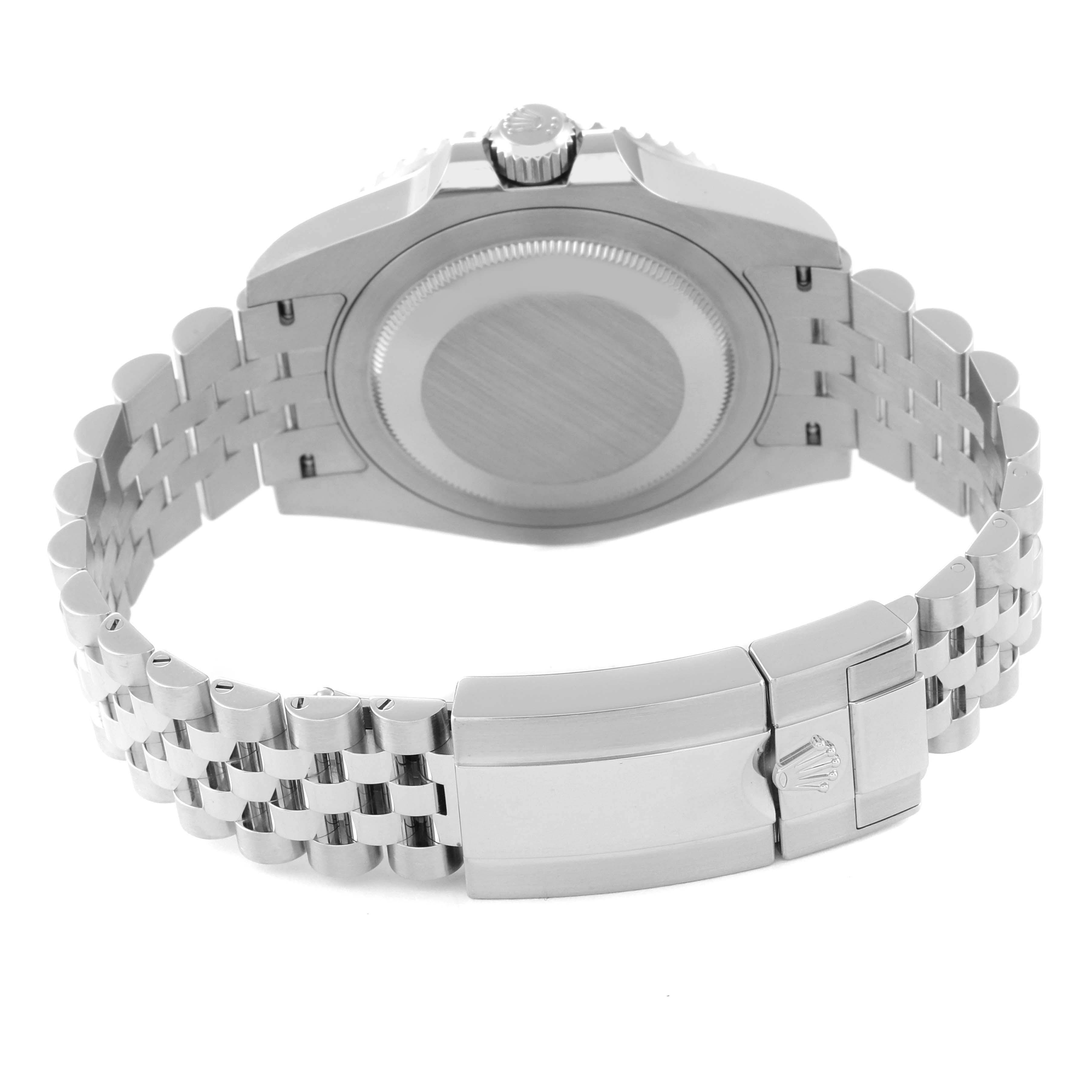 This image shows the back view of a Rolex GMT-Master 126720 Men's Stainless Steel Black Dial 126720 Men's Stainless Steel Black Dial watch, highlighting the case back and bracelet clasp.