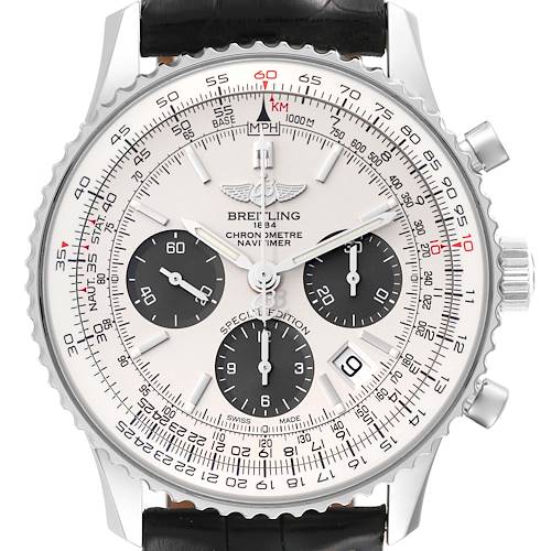 Photo of Breitling Navitimer 01 Panda Dial Steel Mens Watch AB0120 Box Card