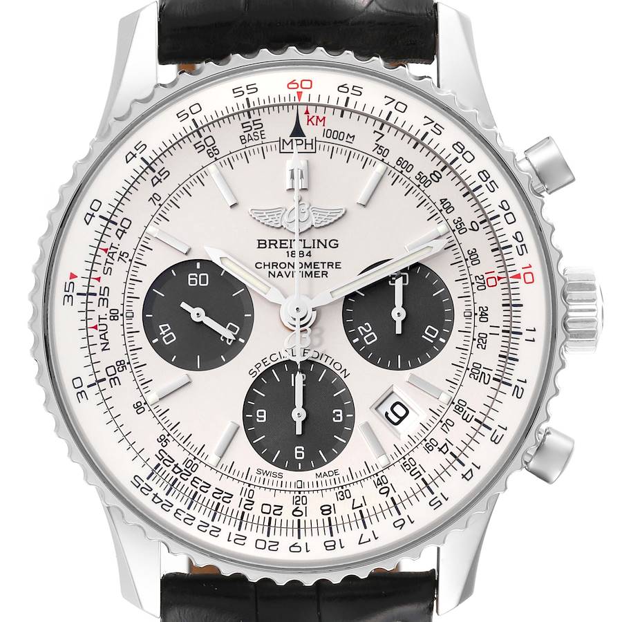 Breitling Navitimer 01 Panda Dial Steel Mens Watch AB0120 Box Card SwissWatchExpo