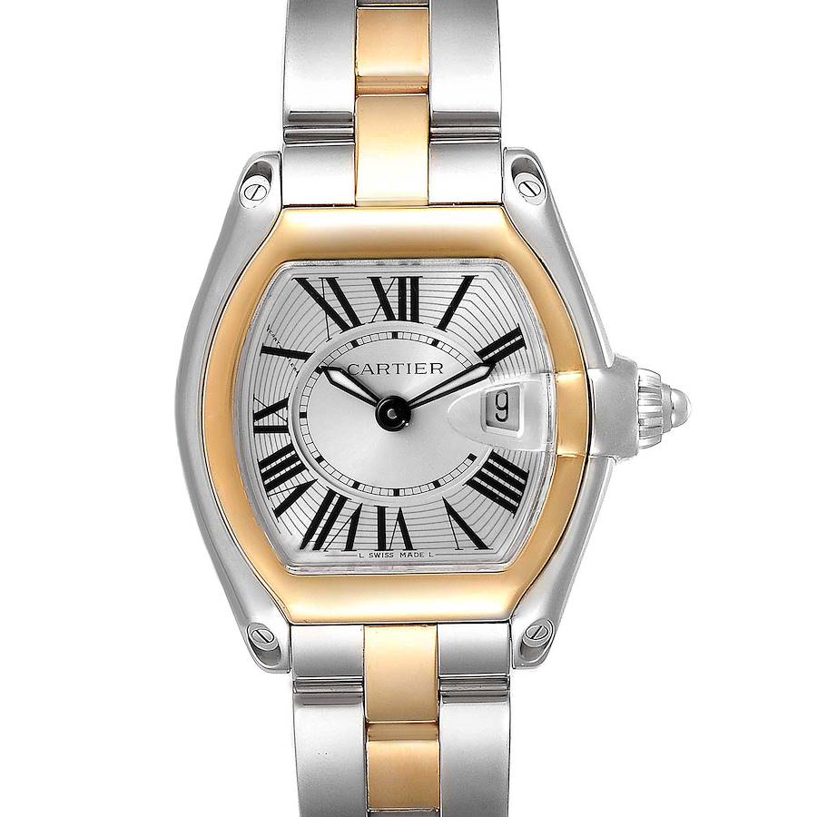 Cartier Roadster Silver Dial Steel Yellow Gold Ladies Watch W62026Y4 SwissWatchExpo