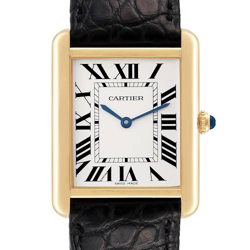 Photo of NOT FOR SALE Cartier Tank Solo Yellow Gold Steel Black Strap Mens Watch W1018855 PARTIAL PAYMENT