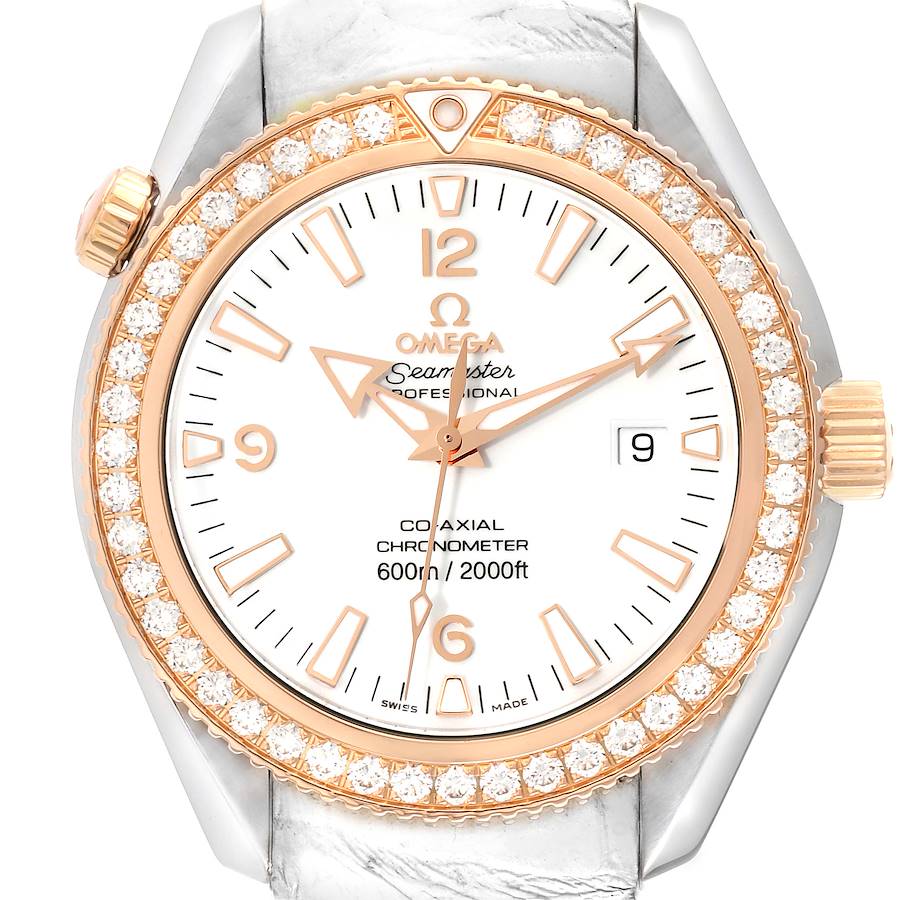 Omega Seamaster Planet Ocean Rose Gold Diamond Mens Watch 222.28.42.20.04.001 SwissWatchExpo