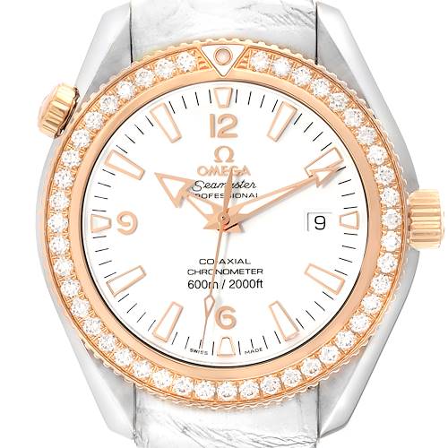 Photo of Omega Seamaster Planet Ocean Rose Gold Diamond Mens Watch 222.28.42.20.04.001