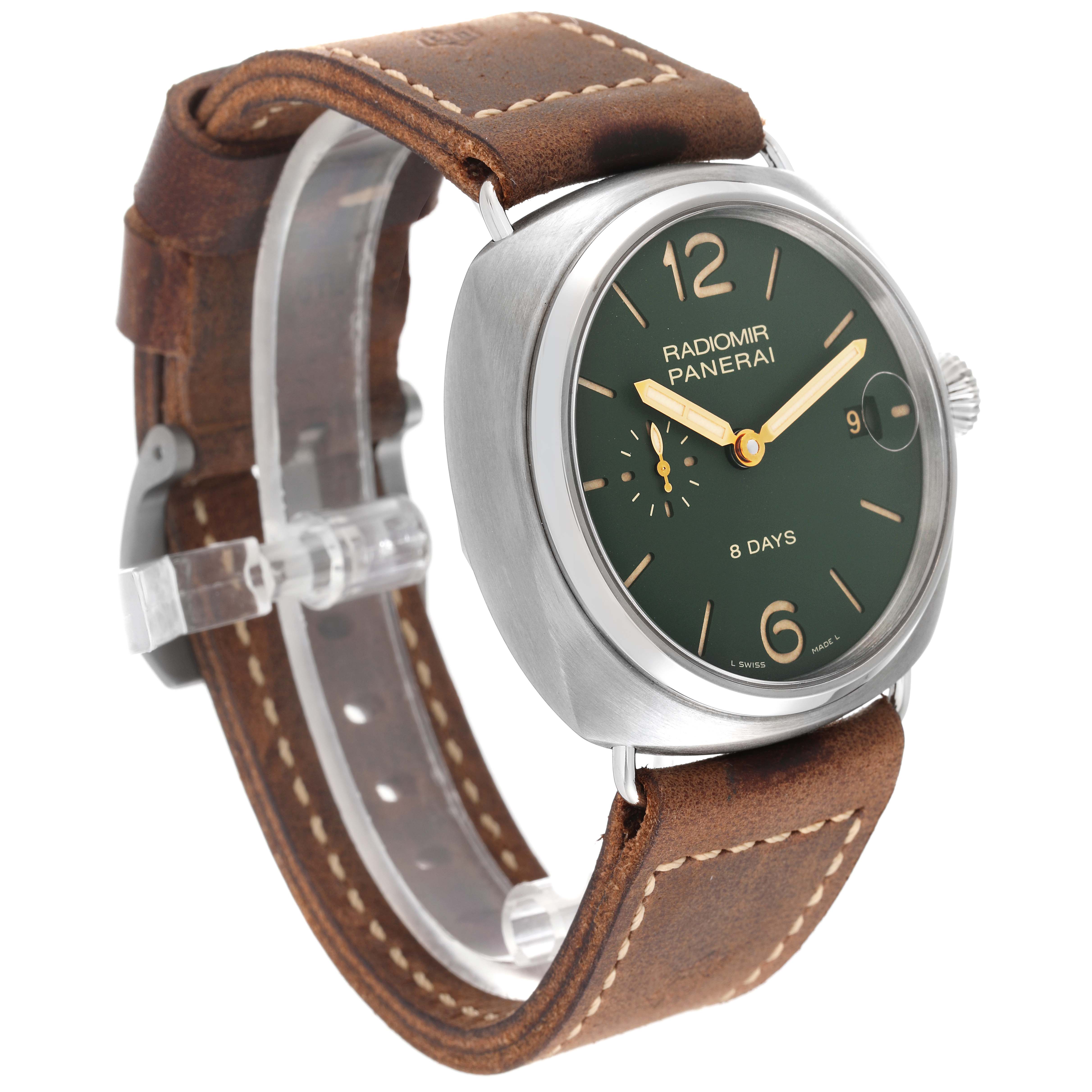 Panerai Radiomir 8 Days Green Dial Titanium Mens Watch PAM00735 Box ...