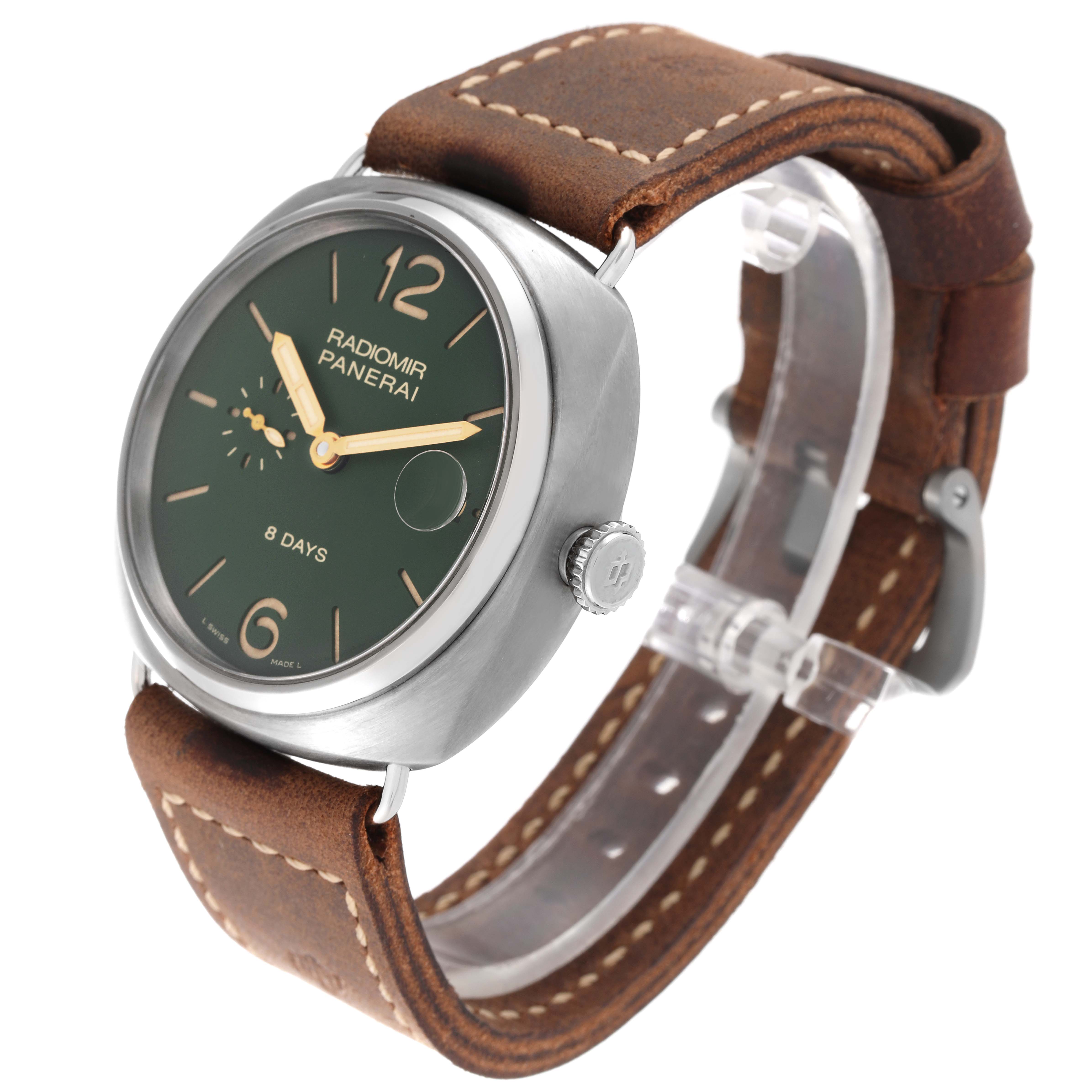 Panerai Radiomir 8 Days Green Dial Titanium Mens Watch PAM00735 Box ...