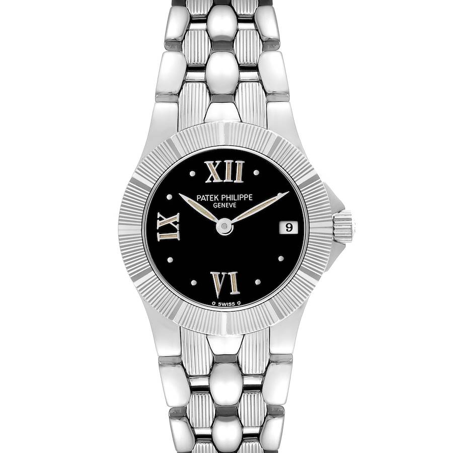 Patek Philippe Neptune Steel Black Dial Ladies Watch 4880 Pouch Papers SwissWatchExpo