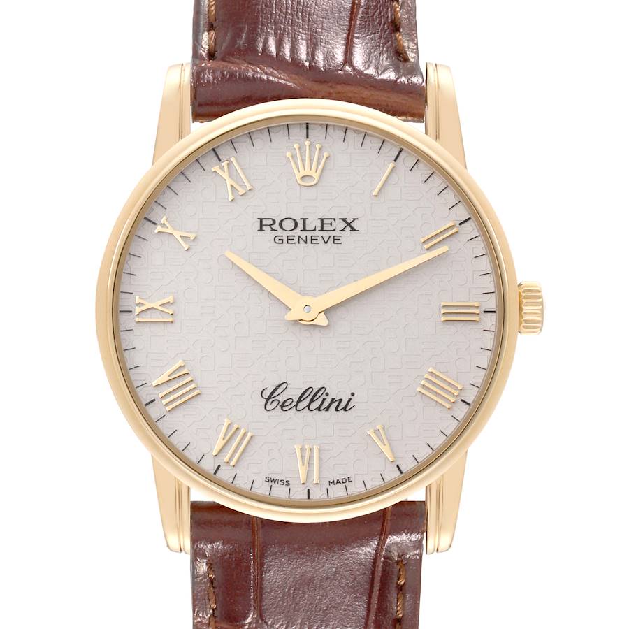 Rolex Cellini Classic Yellow Gold Ivory Anniversary Dial Mens Watch 5116 SwissWatchExpo