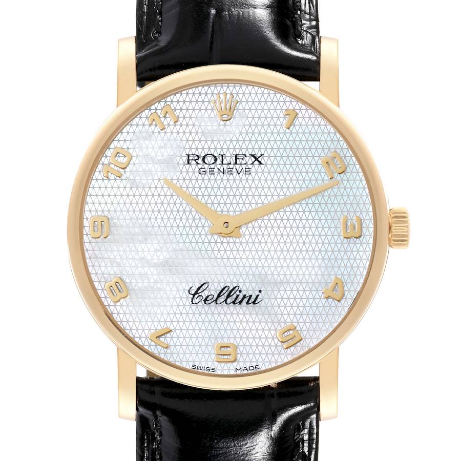 Rolex Cellini Classic Yellow Gold Mother Of Pearl Dial Mens Watch 5115 SwissWatchExpo