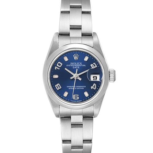 Photo of Rolex Date 26 Blue Dial Domed Bezel Steel Ladies Watch 79160