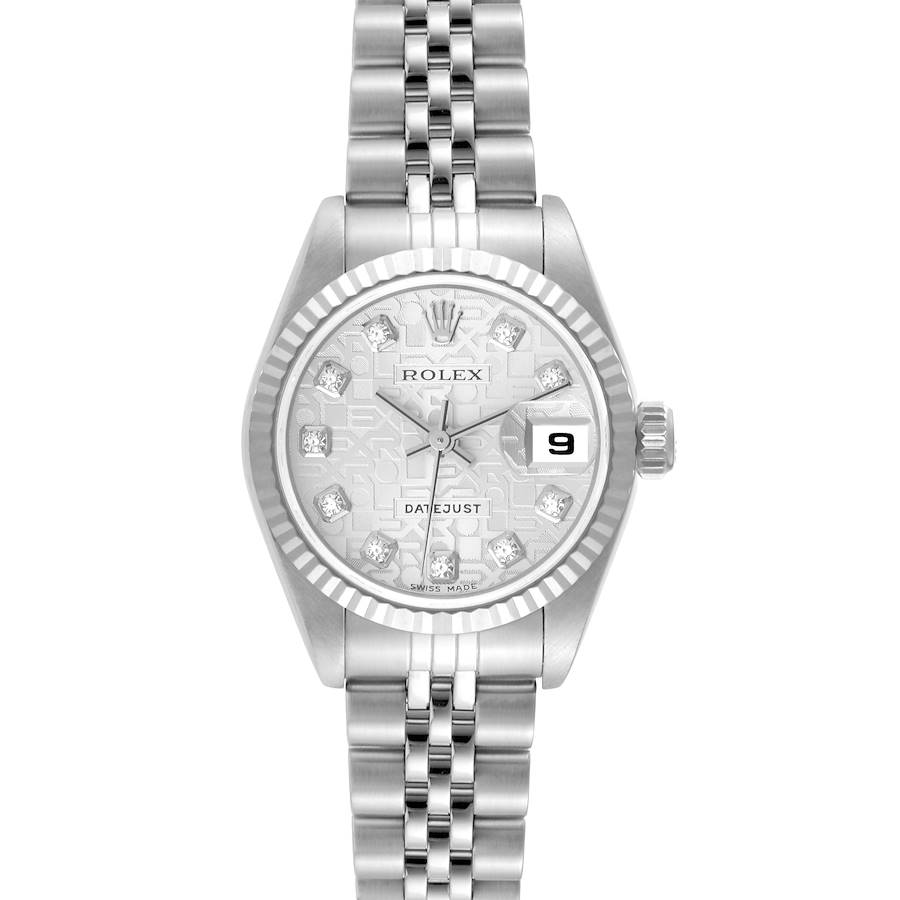 Rolex Datejust 26 Steel White Gold Silver Diamond Dial Ladies Watch 79174 SwissWatchExpo