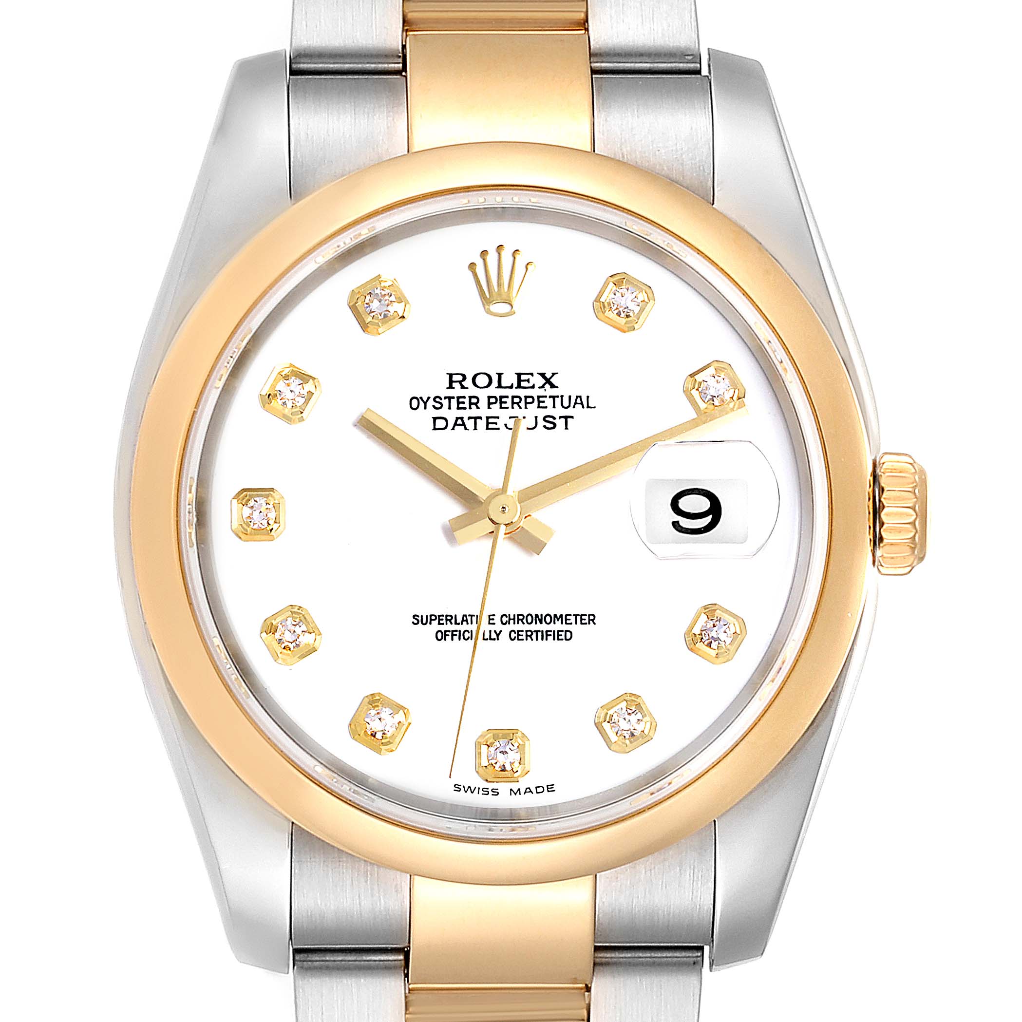 rolex date just 36 gold