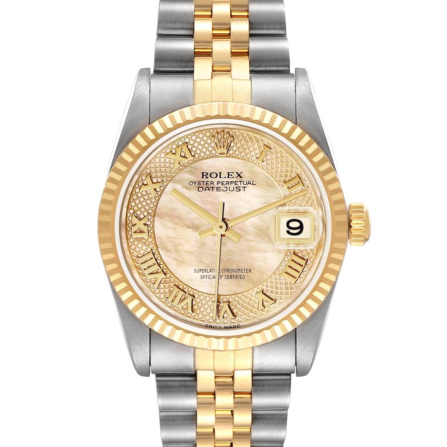 Rolex Datejust Midsize Steel Yellow Gold Decorated MOP Dial Watch 78273 SwissWatchExpo