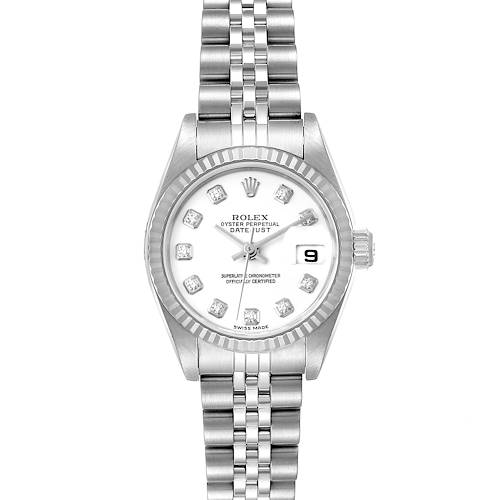 Photo of Rolex Datejust Steel White Gold White Diamond Dial Ladies Watch 79174