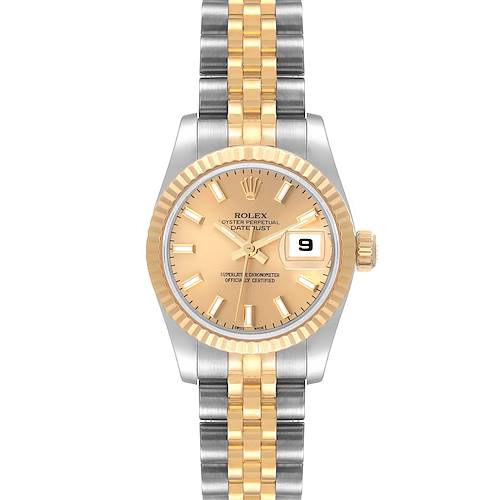 Photo of Rolex Datejust Steel Yellow Gold Champagne Dial Ladies Watch 179173