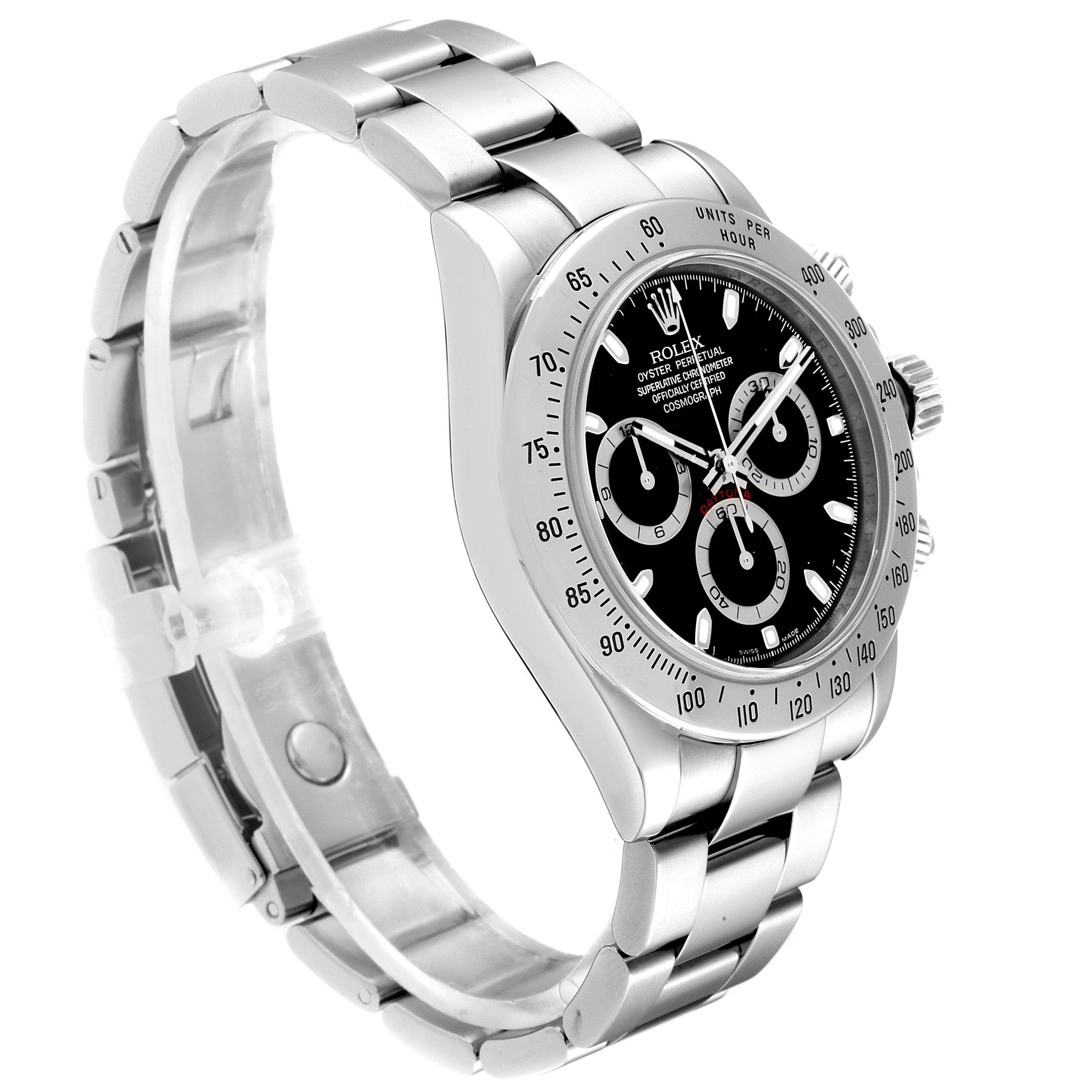 Rolex Daytona Black Dial Chronograph Stainless Steel Mens Watch 116520 ...