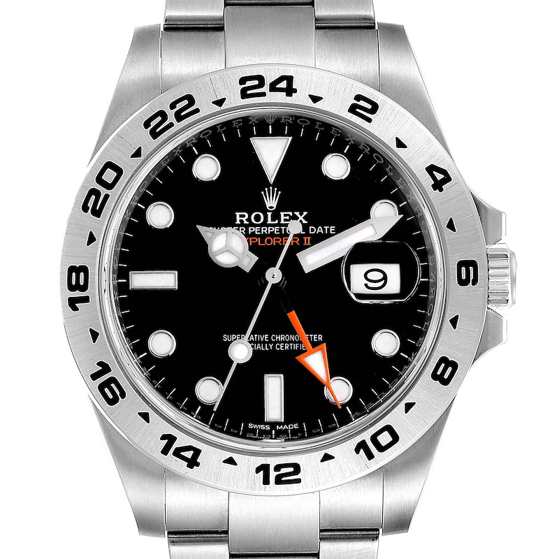 Rolex Explorer II 42mm Black Dial Steel Mens Watch 216570 SwissWatchExpo