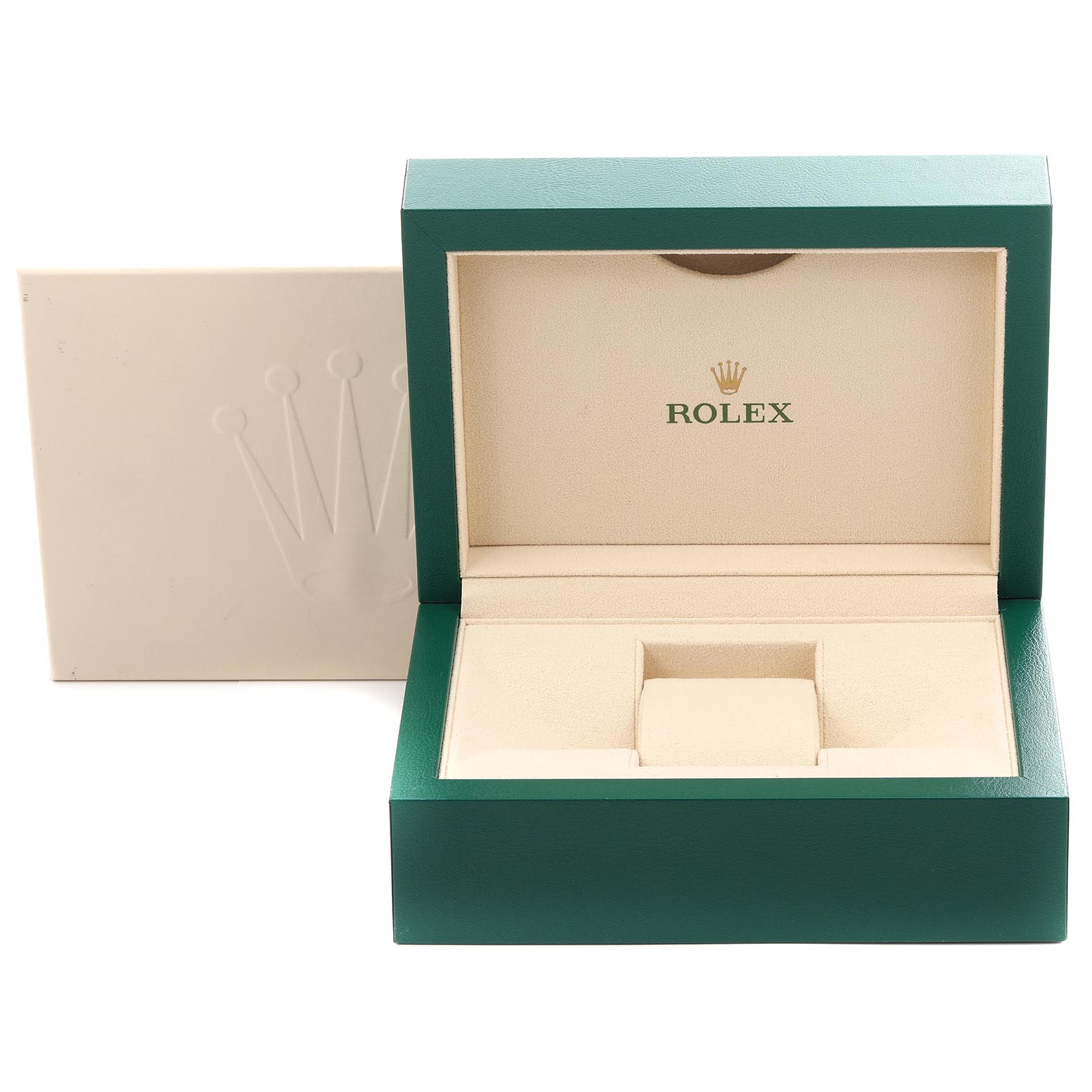 The image shows an open Rolex watch box for the GMT-Master model, model number 126711, designed for a men's watch.