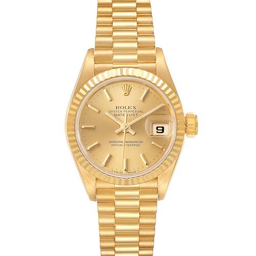Photo of Rolex President Datejust 18K Yellow Gold Champagne Dial Ladies Watch 69178