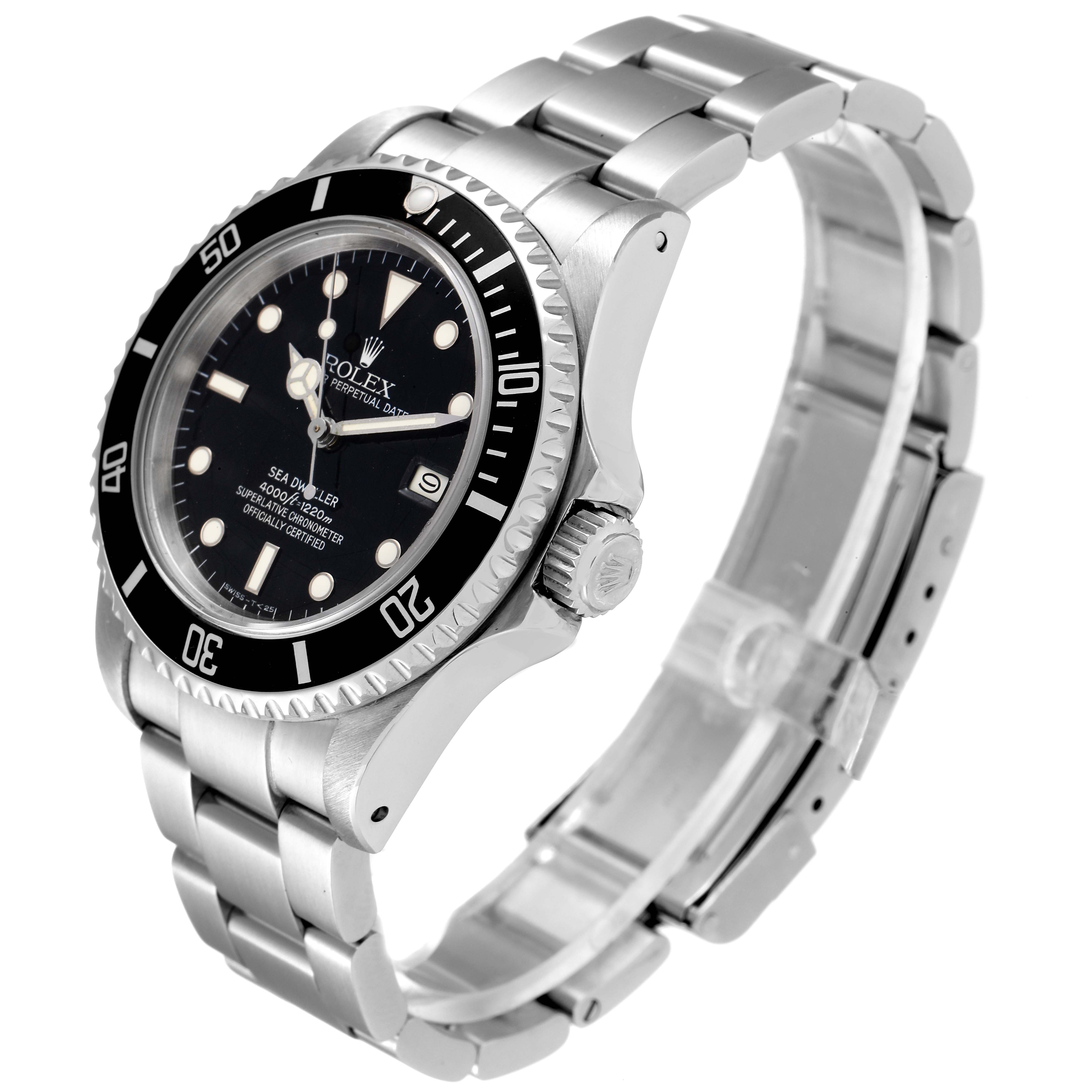 The Rolex Vintage Collection 16660 Men's Stainless Steel Black Dial 16660 Men's Stainless Steel Black Dial watch is shown at an angle highlighting the face, bezel, crown, and stainless steel bracelet.