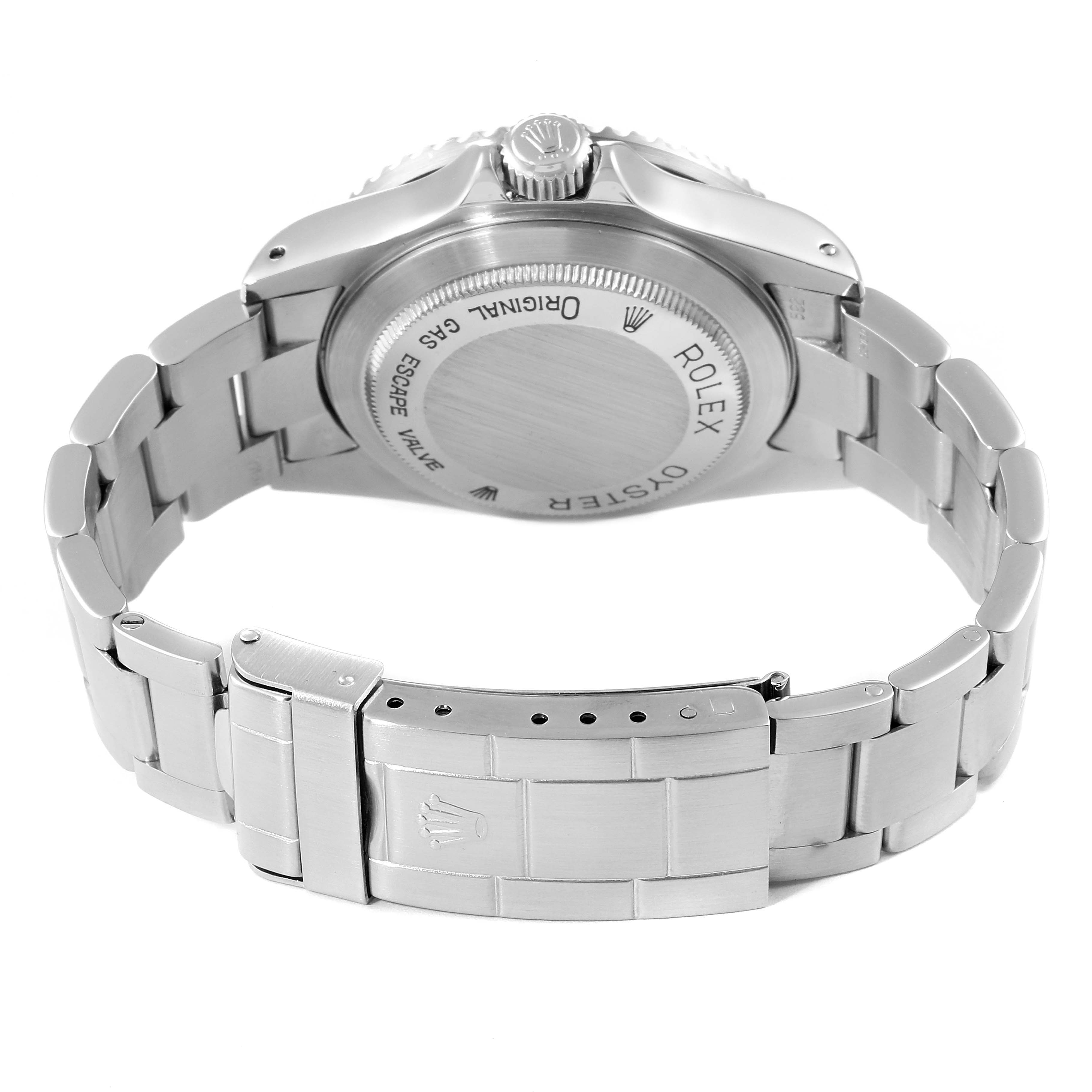 The image shows the back and bracelet of a Rolex Vintage Collection 16660 Men's Stainless Steel Black Dial 16660 Men's Stainless Steel Black Dial watch at a rear angle.