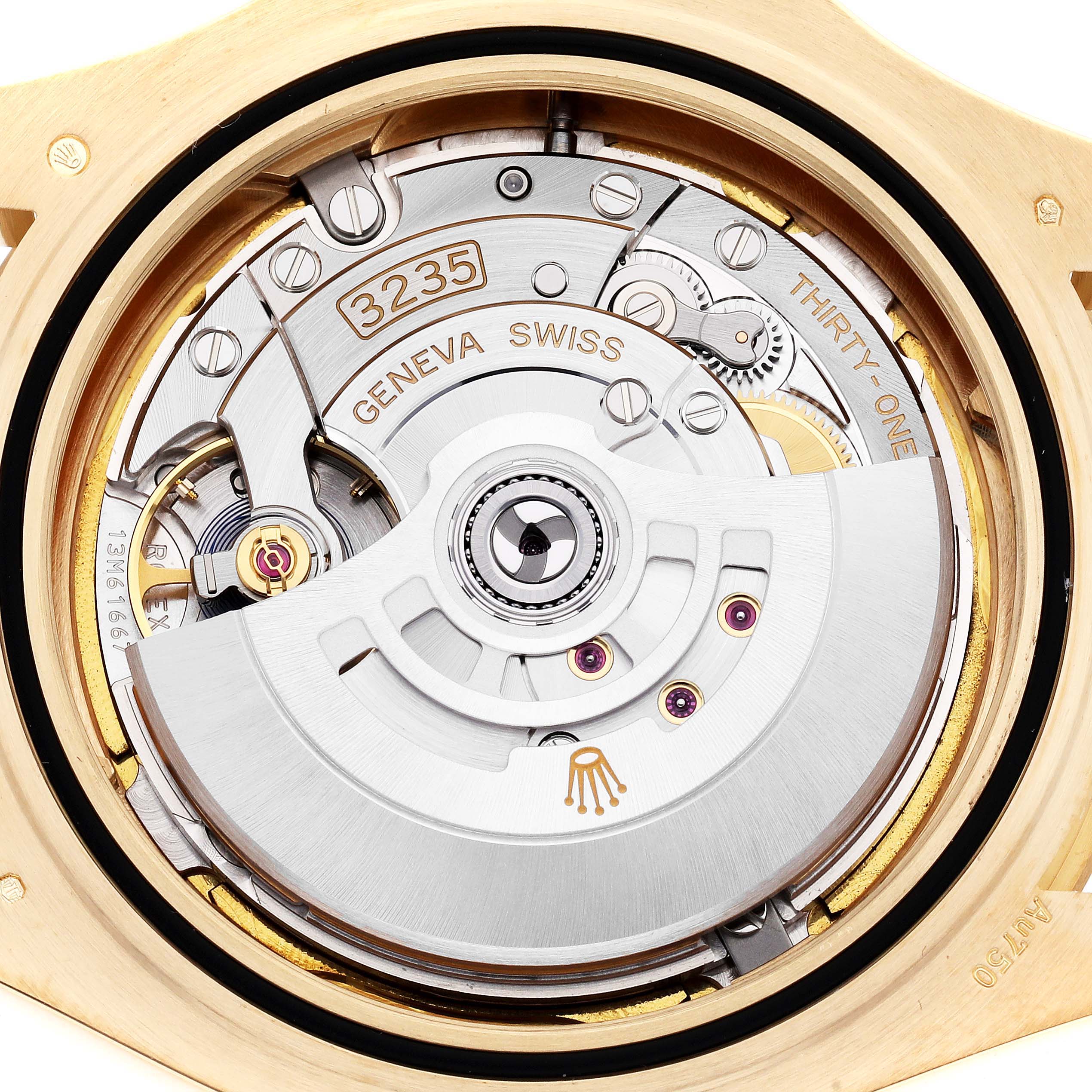 This image shows the movement and rotor mechanism of a Rolex Yacht-Master model 226658 Men's watch from a top-down angle.