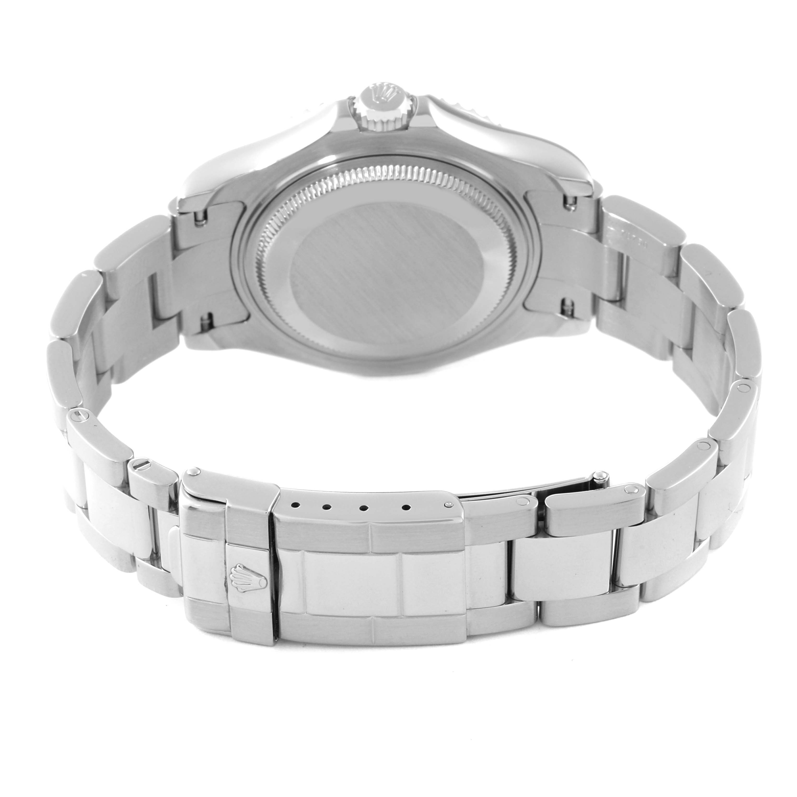 This image shows the back and bracelet of the Rolex Yacht-Master 168622 Men's Stainless Steel Grey Dial 168622 Men's Stainless Steel Grey Dial watch from a rear angle.