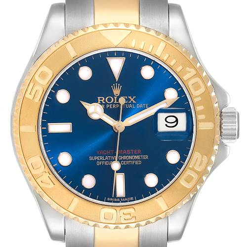 Photo of Rolex Yachtmaster 40mm Steel Yellow Gold Blue Dial Mens Watch 16623