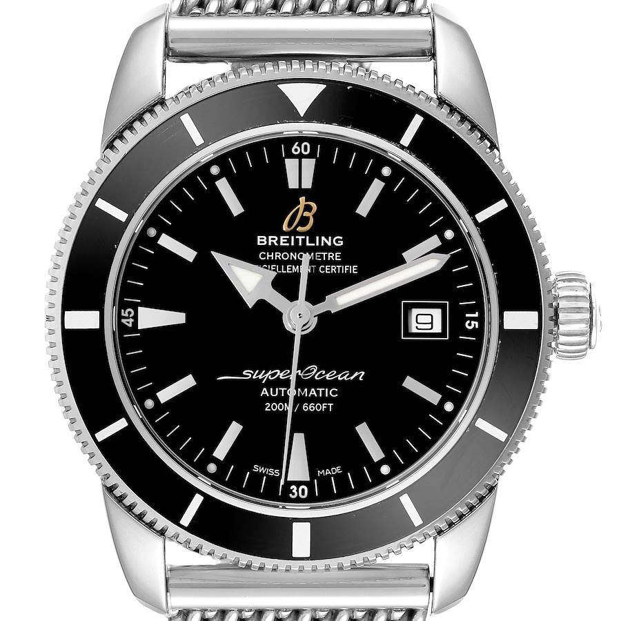 Breitling Superocean Heritage 42 Mesh Bracelet Mens Watch A17321 Box Papers SwissWatchExpo