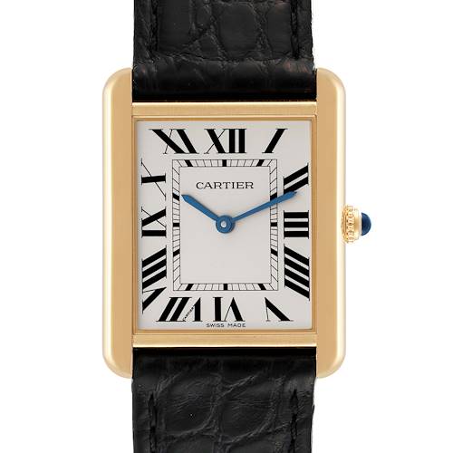 Photo of Cartier Tank Solo Large Yellow Gold Steel Mens Watch W5200004