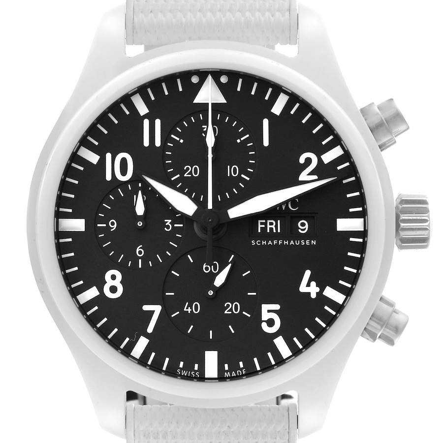 IWC Pilot Top Gun Chronograph Ceramic Mens Watch IW389105 Box Card SwissWatchExpo