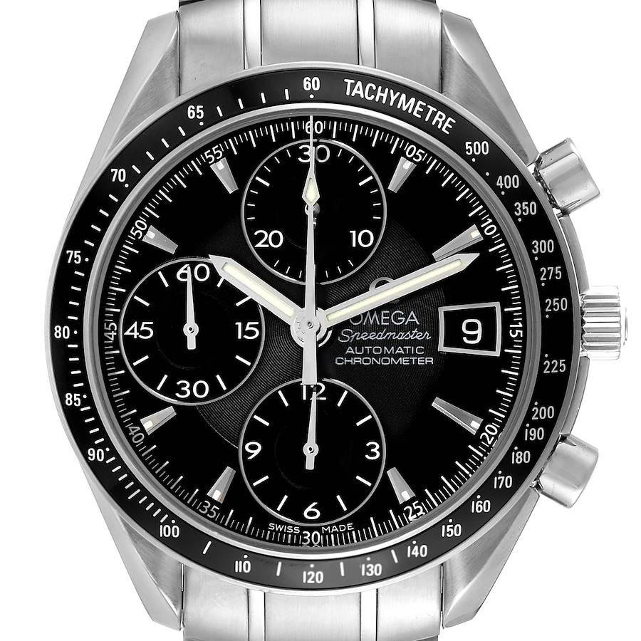 Omega Speedmaster Date Chronograph Black Dial Mens Watch 3210.50.00 Box Card SwissWatchExpo