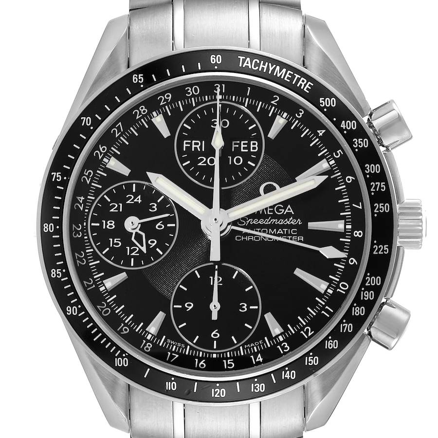 Omega Speedmaster Day-Date 40 Steel Chronograph Mens Watch 3220.50.00 Box Card SwissWatchExpo