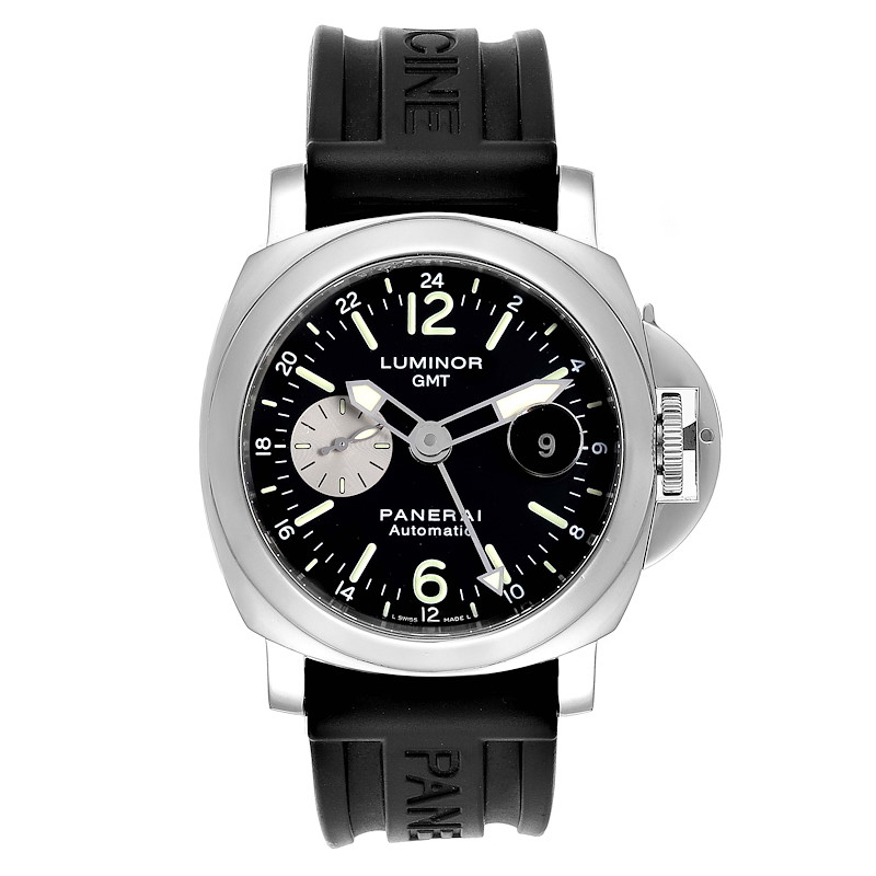 Panerai Luminor GMT Black Strap Automatic Mens Watch PAM00088