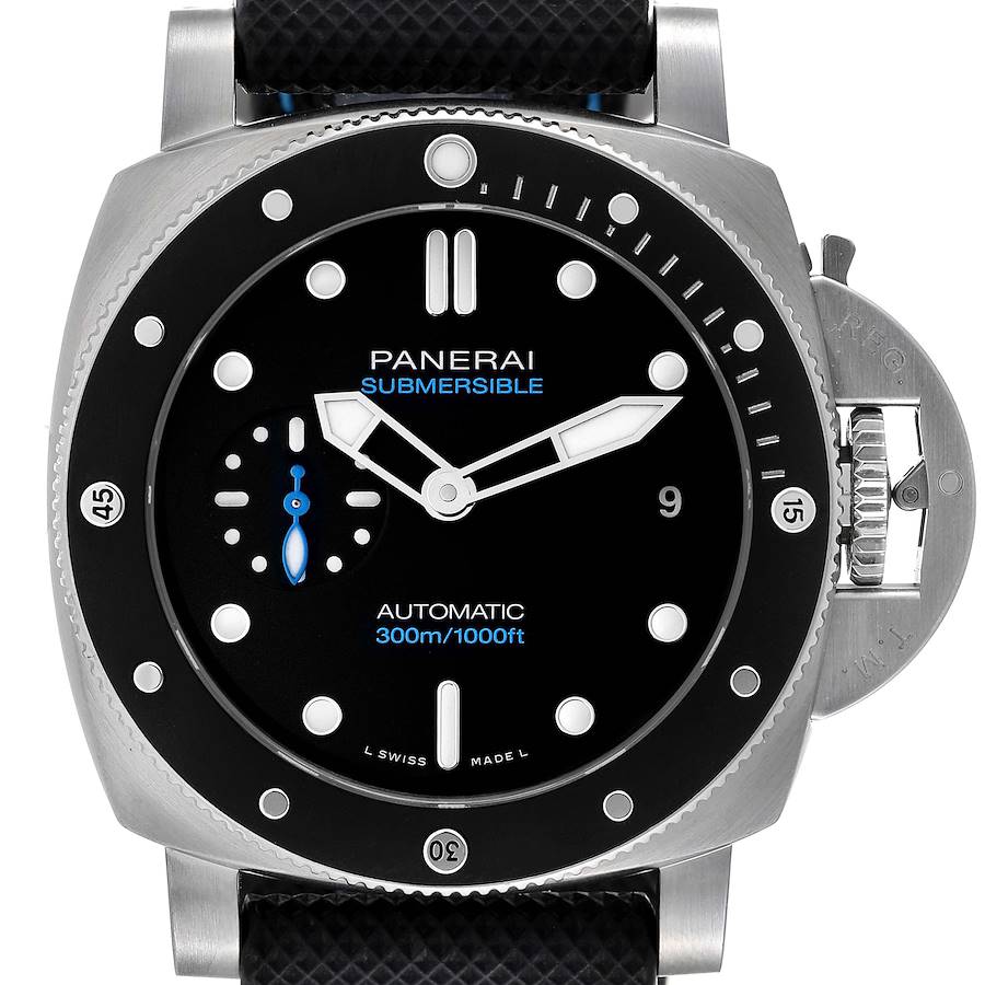 Panerai Luminor Submersible 42mm Steel Mens Watch PAM00683 Box Card SwissWatchExpo