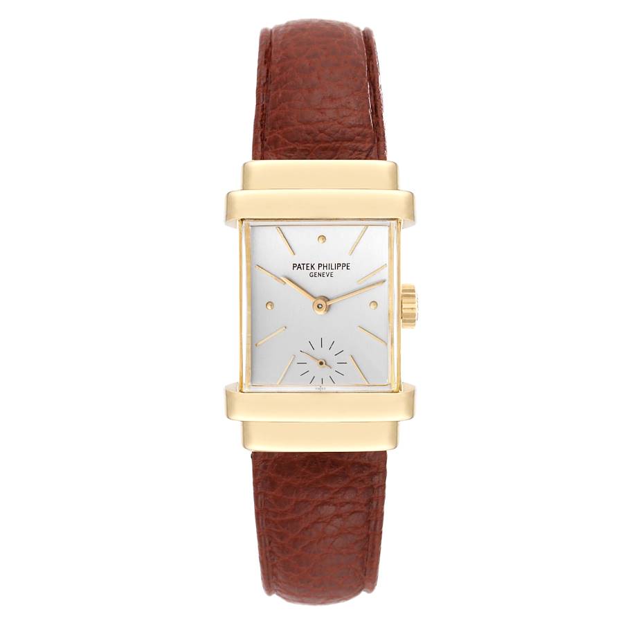 Patek Philippe Top Hat Yellow Gold Silver Dial Vintage Mens Watch 1450 SwissWatchExpo
