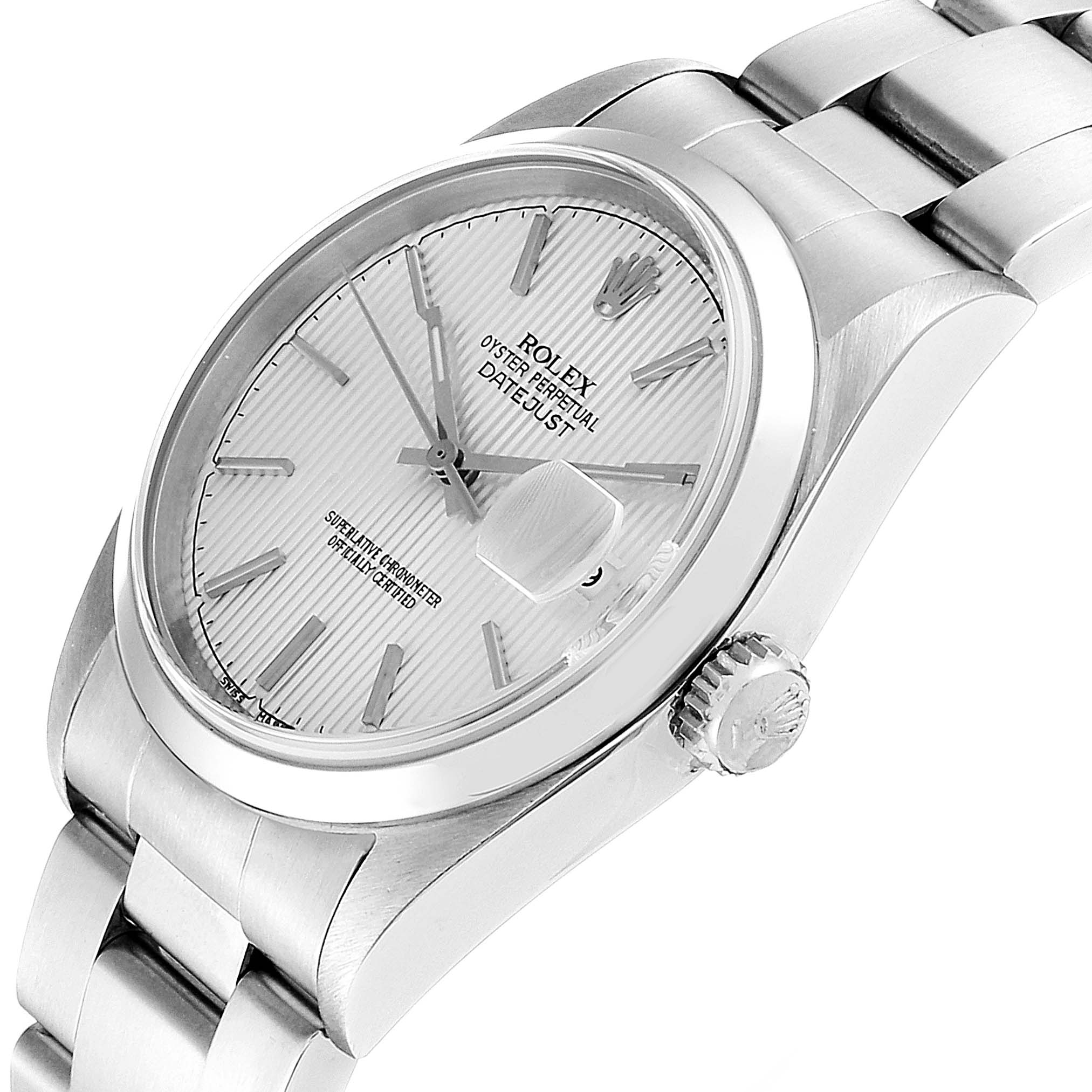 Rolex Datejust 36 Silver Dial Oyster Bracelet Steel Mens Watch 16200