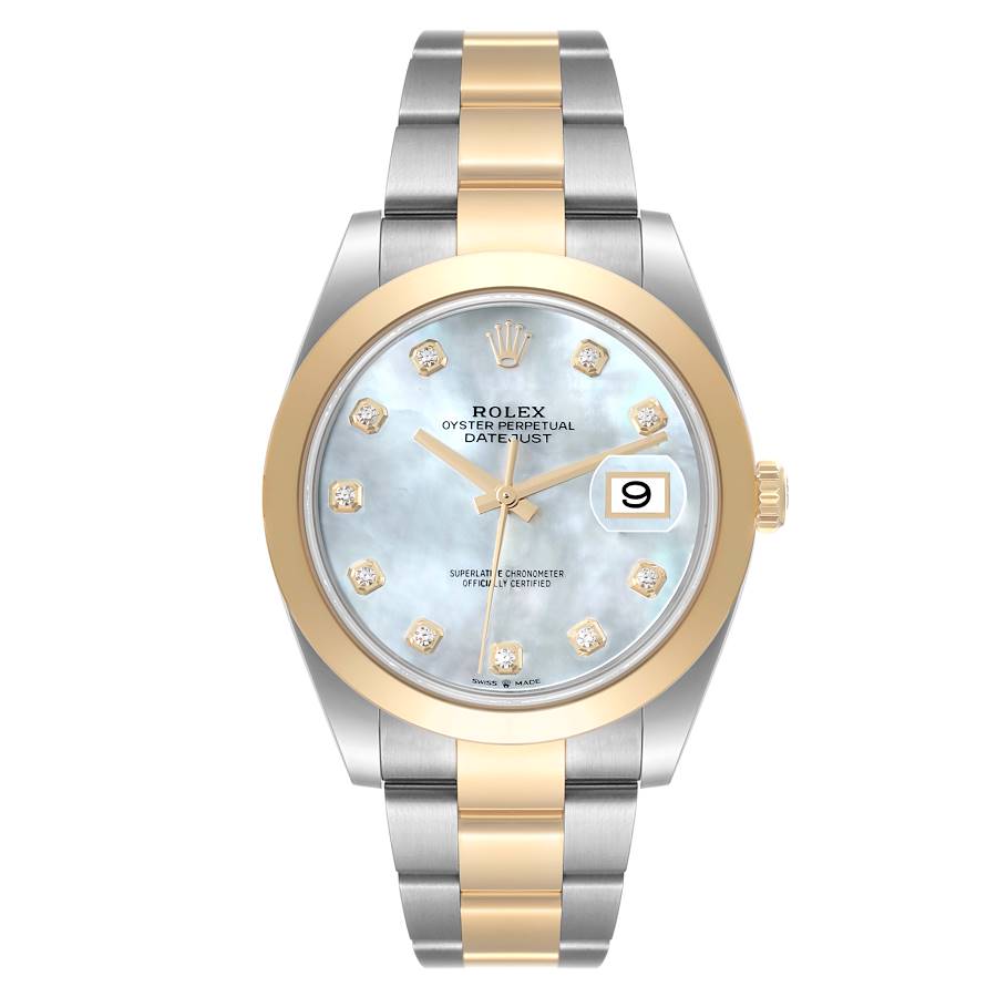 Rolex datejust 41 outlet mother of pearl dial