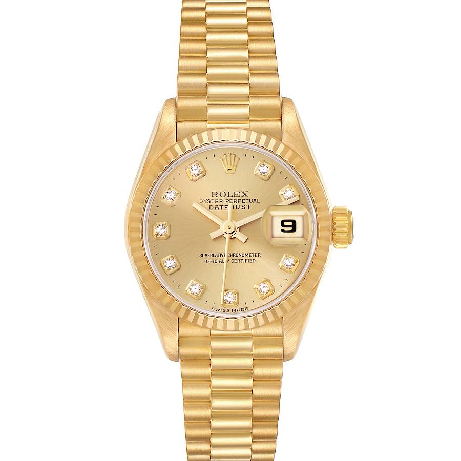 Rolex Datejust President Yellow Gold Diamond Ladies Watch 69178 SwissWatchExpo