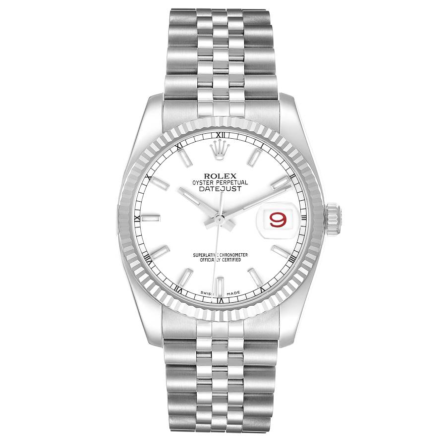 Rolex Datejust Steel White Gold Jubilee Bracelet Mens Watch 116234 SwissWatchExpo